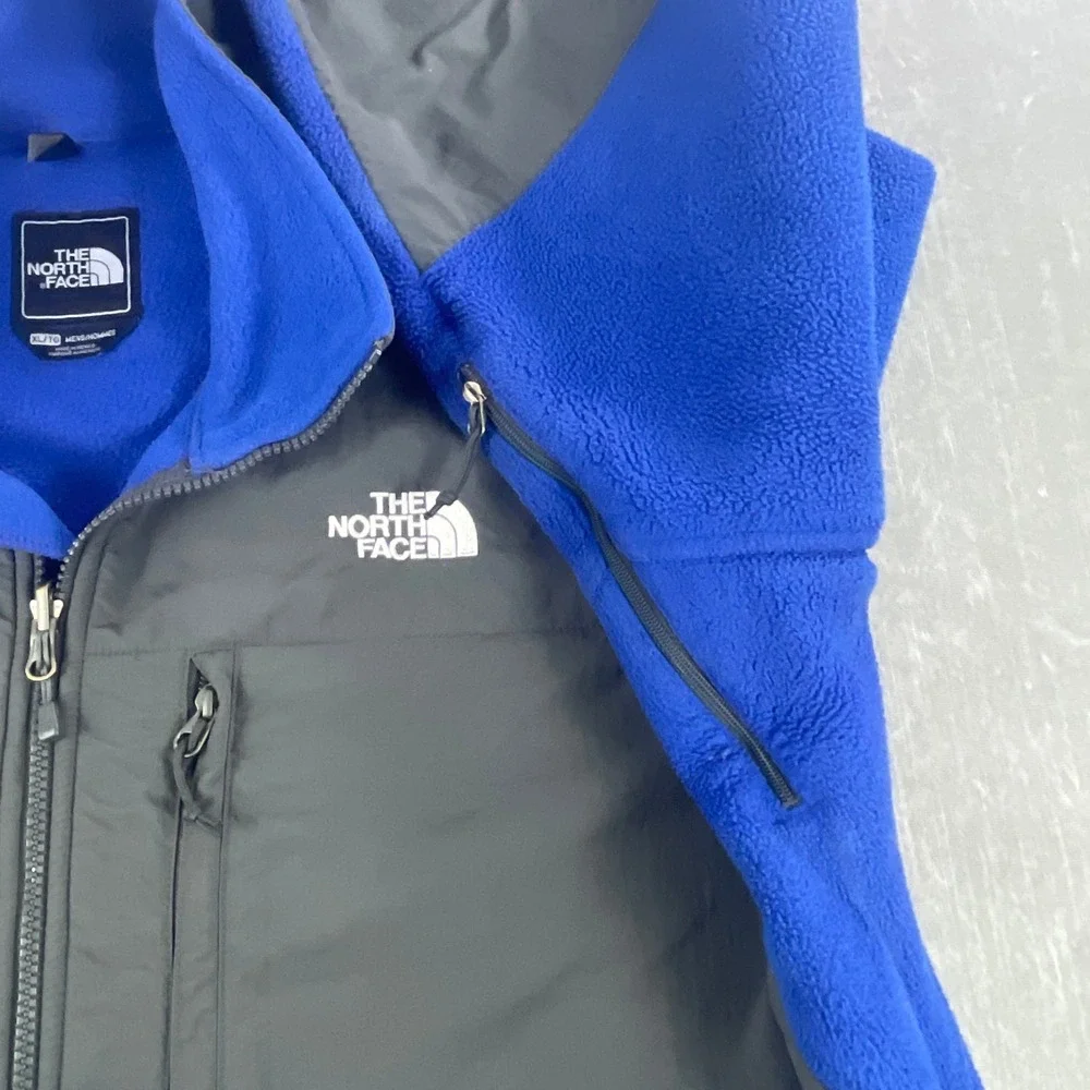 The North Face Mens XL Blue Denali Fleece Jacket Full Zip Overlay